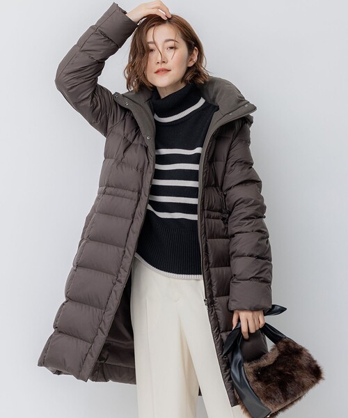 ロングダウンコート　レディース　13号　光沢のあるダークグレーショップチャンネル RUIRUE BOUTIQUE（ルイルエブティック） ダウンコート ダウン