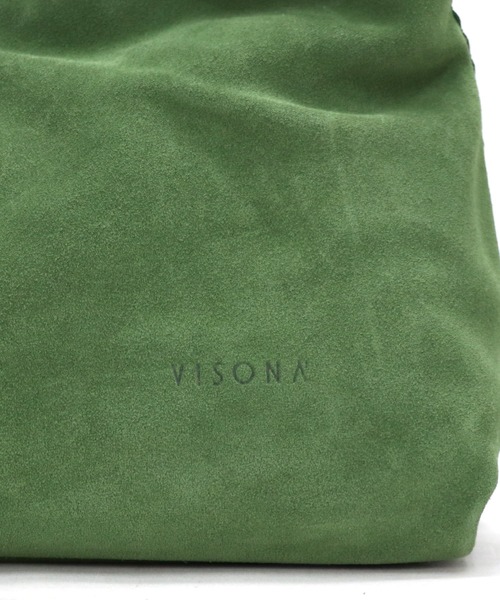 ハンドバッグ イタリア製 「VISONA'」スエード×フルグレインレザー 2WAYホーボーハンドバッグの画像