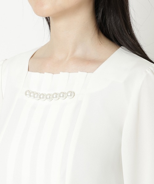 Rose Tiara（ローズティアラ） ブラウス シャツ ジョーゼットパール付