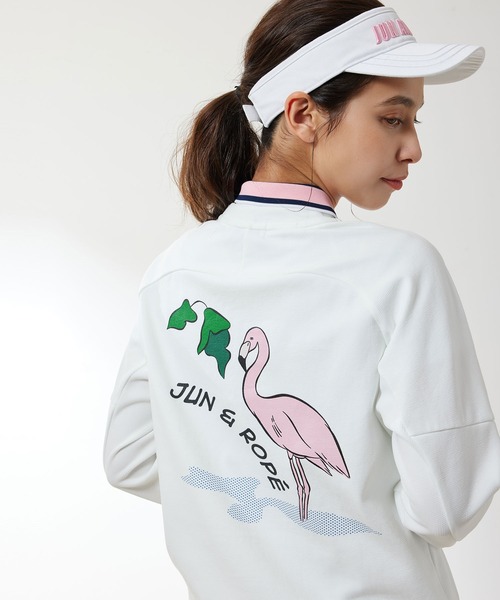 JUN&ROPE' tシャツ フラミンゴグラフィック長袖プルオーバー