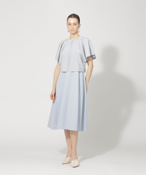 美品✨　エポカ　クリーンストレッチフレアドレス　UVカット　手洗い可　24SS EPOCA ワンピース 「Precious 2024年5月号掲載」クリーン