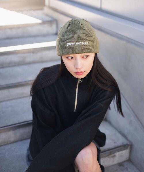 WEGO ニット帽 ニットキャップ WEGO/ロゴショートビーニー