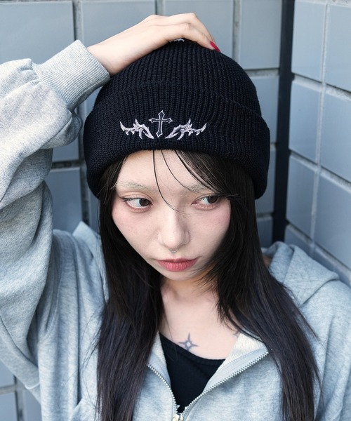 WEGO ニット帽 ニットキャップ WEGO/ロゴショートビーニー