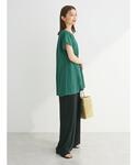 パンツ セルフカットプリーツワイドパンツ レディースの詳細画像4