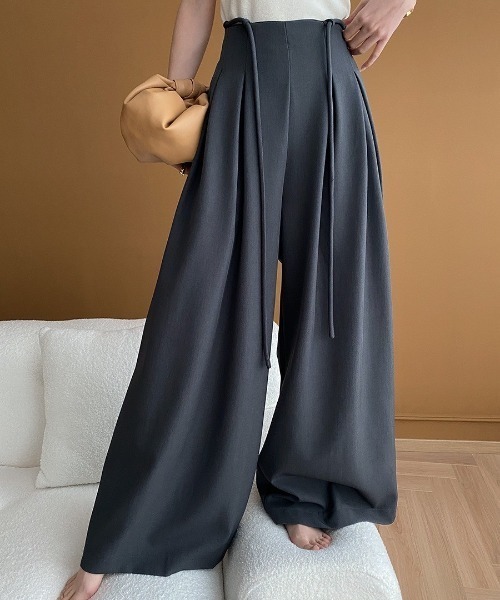 ap retro スラックス パンツ ワイドタックパンツ レディース