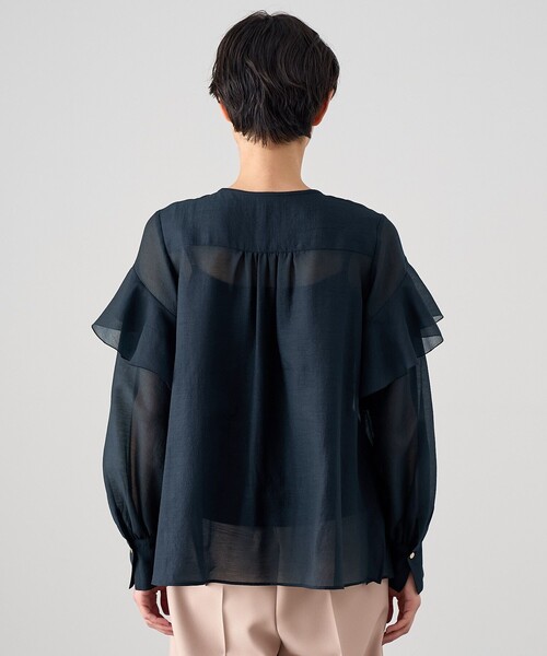 ANAYI - ANAYI購入　ラッフルシアーブラウス　黒　新品未使用タグ付き ANAYI シャツ ブラウス シアーオーガンジーラッフル レディース