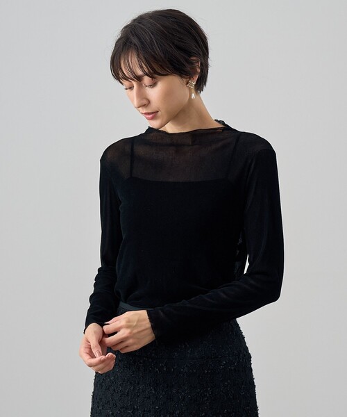 tシャツ チュールフロッキー プルオーバー レディース