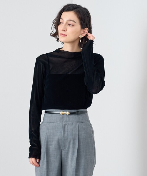 ANAYI（アナイ） tシャツ チュールフロッキー プルオーバー レディース