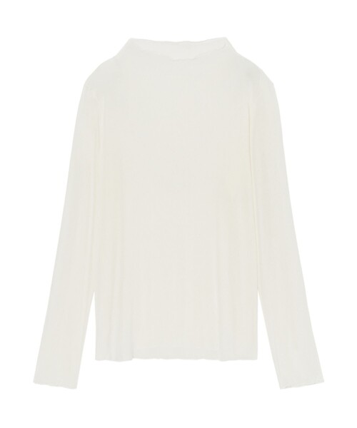 美品 24AW ANAYI アナイ チュールフロッキー プルオーバー 長袖 シアー カットソー 10242815120 38 オフホワイト レディース 古着 中古 USED ANAYI - 美品 24AW ANAYI アナイ チュールフロッキー プルオーバー