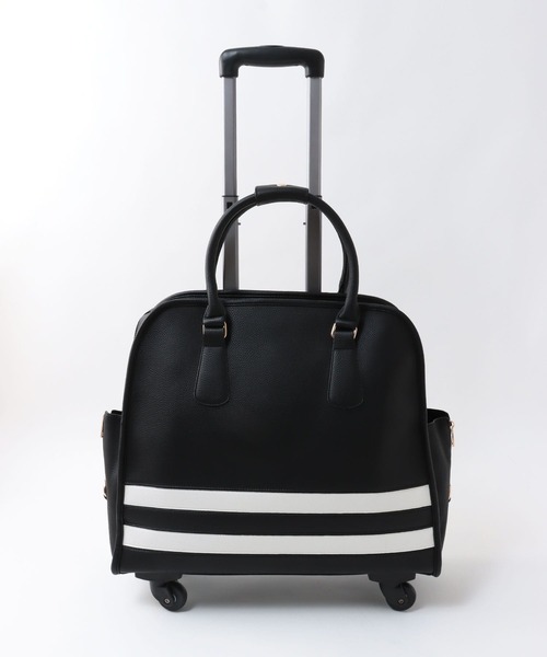 【極美品】Three Four Time ４輪マルチストライプ親子キャリーバッグ 極美品】Three Four Time 4輪マルチストライプ親子キャリーバッグ