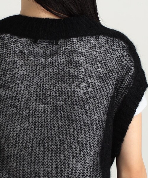 【美品】ドゥロワー　3ゲージ　ニット　ベスト　ジレ　カシミヤ　アルパカ　シルク 美品】ドゥロワー 3ゲージ ニット ベスト ジレ カシミヤ