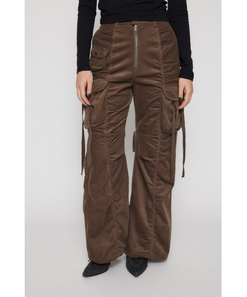 LAGUA GEM STRING OVERパンツ LAGUA GEM スラックス パンツ CORDUROY LOOSEY レディース