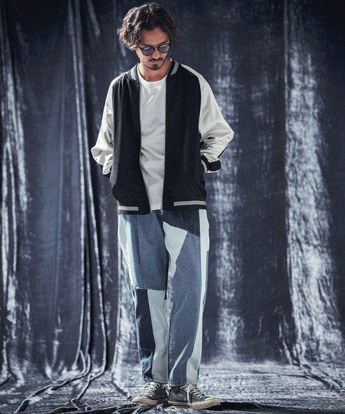 ANGENEHM スカジャン mj10244-Jacquard fabric combination