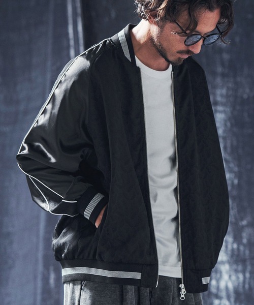 ANGENEHM スカジャン mj10244-Jacquard fabric combination