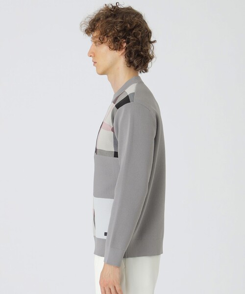 新品ブラックレーベル　クレストブリッジチェックパッチワークニット　サイズLL BLACK LABEL CRESTBRIDGE セーター ニット パッチワーククレスト