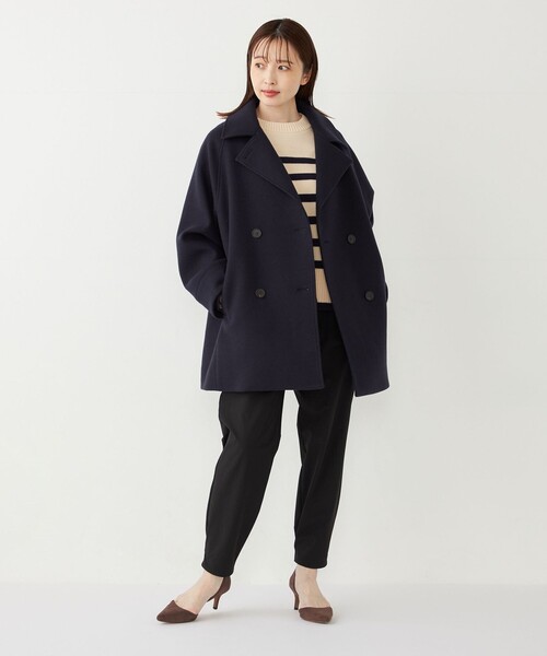 極美品✨ジェイプレス ピーコート マリンボタン ダークネイビー  レッド M 極美品✨ジェイプレス ピーコート マリンボタン ダークネイビー