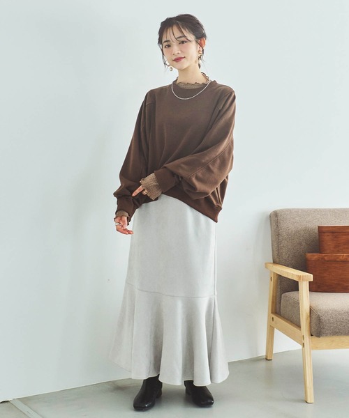 mil（ミル） スカート 「150cm前後の小柄さんサイズ」スウェードライク