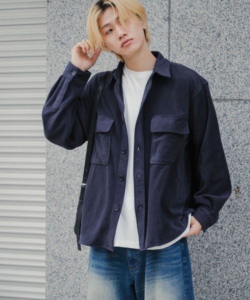SENSE OF PLACE by URBAN RESEARCH シャツ フリースフラップルーズ