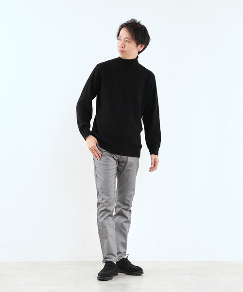 【グレー】ハイパーストレッチ裏起毛スリムテーパード5ポケットパンツ 逆綾ハイパーストレッチ裏起毛スリムテーパード5ポケットパンツ｜MEN'S