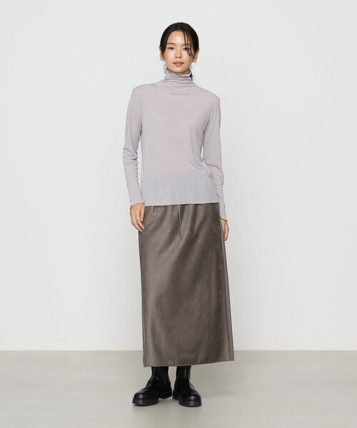 ギャバジン K．T（Gabardine K．T）/〔 +サイズ 〕 スエード調ジャージ スエードセミタイトスカート Gabardine K.T（ギャバジンK.T） スカート スエード調ジャージ