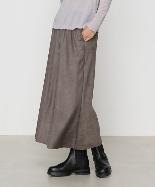 Gabardine K.T（ギャバジンK.T） スカート スエード調ジャージ