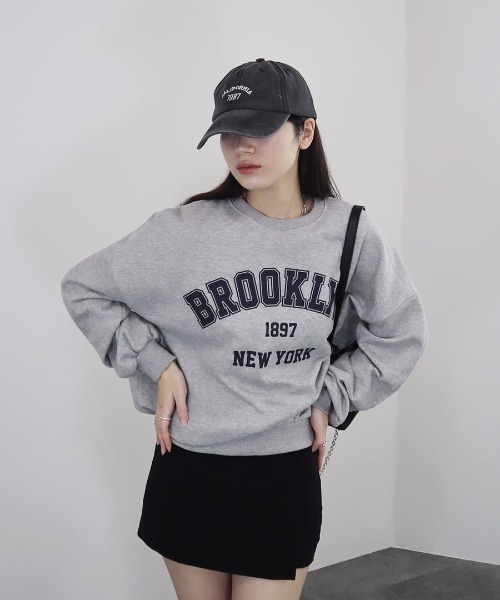 トレーナー スウェット 「ZOZO限定」ラウンドロゴスウェット／round logo over sweat 長袖 クルーネック 裏起毛 シンプル カジ