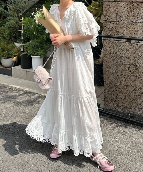 Alley Tokyo ワンピース レースどっさり半袖ワンピース
