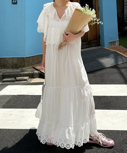 Alley Tokyo ワンピース 半袖 レースどっさり半袖ワンピース