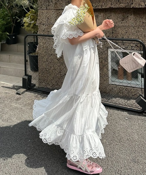 Alley Tokyo ワンピース 半袖 レースどっさり半袖ワンピース