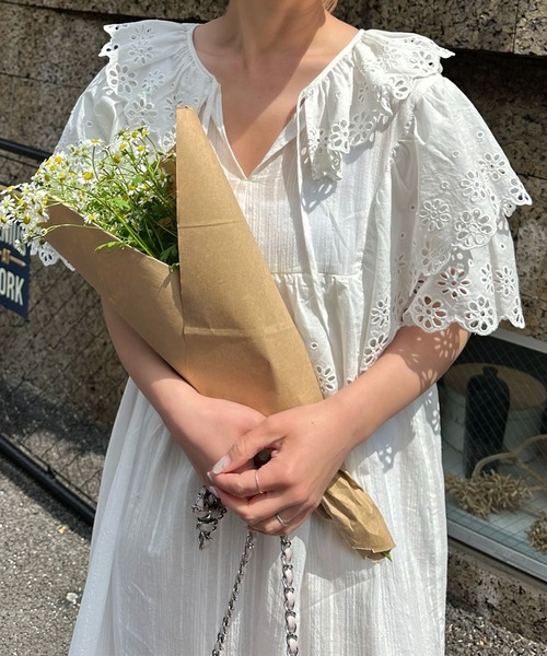 Alley Tokyo ワンピース 半袖 レースどっさり半袖ワンピース