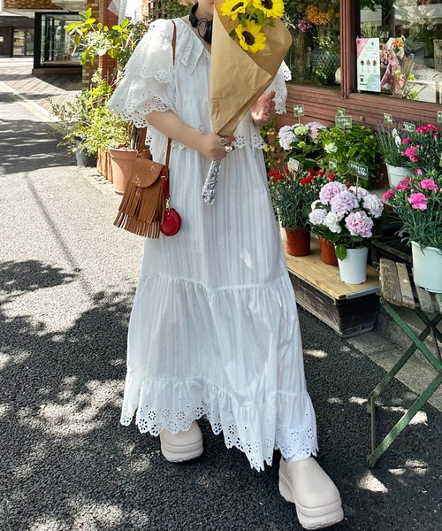 Alley Tokyo ワンピース レースどっさり半袖ワンピース