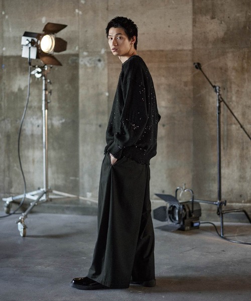 ASTRONOMY セーター ニット ダメージ加工クルーネックニット メンズ