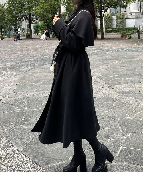 [JUNOAH] пальто с отложным воротником MEDIUM мокка женский 