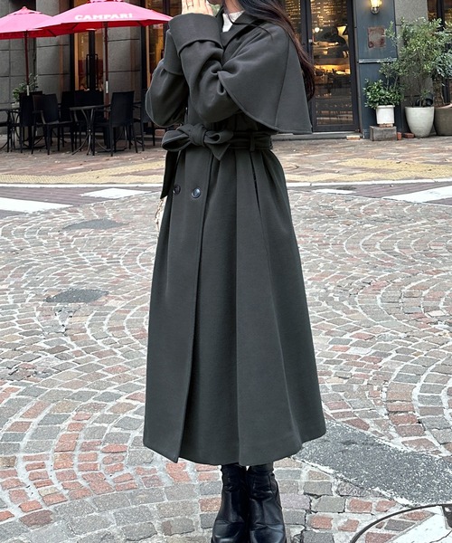 [JUNOAH] пальто с отложным воротником MEDIUM мокка женский 