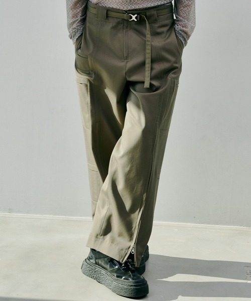 ワイドパンツ カーゴパンツ 入学式 卒業式 AIVER Atelier Made　高密度ギャバフライトパンツ メンズ レディースの画像