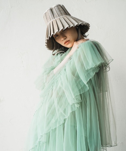 LORNA MURRAY フリル付きラウンドハット Lサイズ