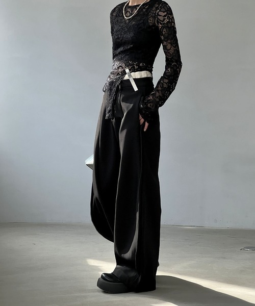 chuclla（チュクラ） 総レース フレアスリーブボディスーツ chw25s032