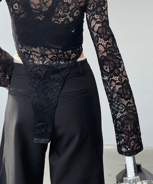 chuclla（チュクラ） 総レース フレアスリーブボディスーツ chw25s032