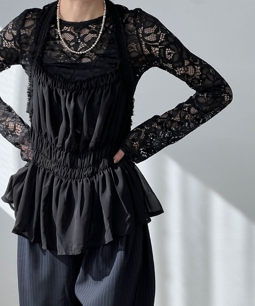 chuclla（チュクラ） 総レース フレアスリーブボディスーツ chw25s032