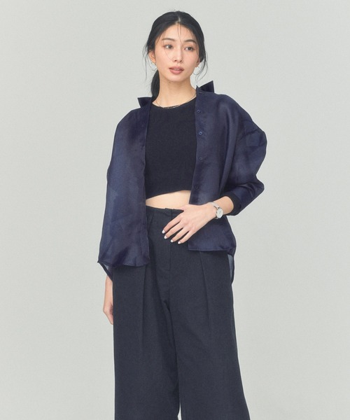 BLUE×PALANG ブラウス シャツ SHEER LINE SHIRT レディース