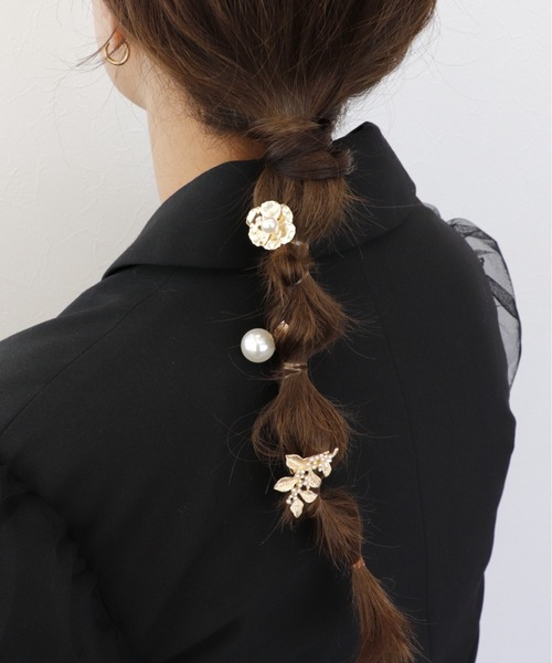Three Four Time（スリーフォータイム） ヘアクリップ フラワー×パール