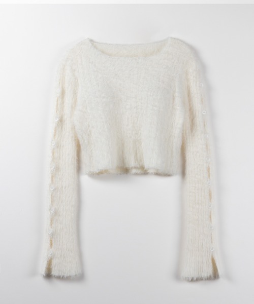 「me+em select」 長袖ニット FREE グレー レディース_画像2