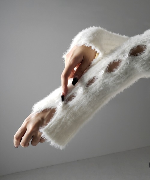 「me+em select」 長袖ニット FREE グレー レディース_画像5