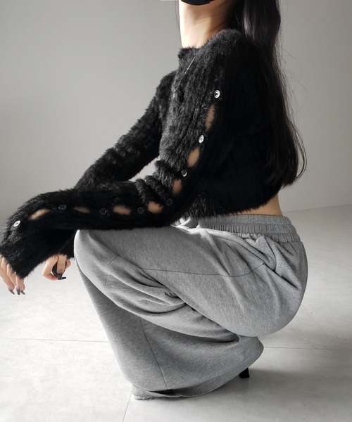 「me+em select」 長袖ニット FREE グレー レディース_画像9