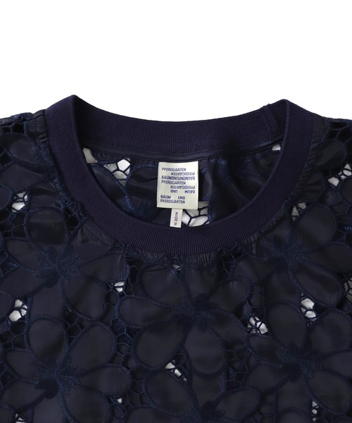tシャツ BAUM UND PFERDGARTEN / MANUELA Flower Lace(フラワーレースハーフスリーブブラウス 24012) レ BAUM UND PFERDGARTEN tシャツ / MANUELA Flower Lace(フラワー