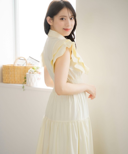 Noela ワンピース プリーツフリルティアードワンピ : ZOZOTOWN