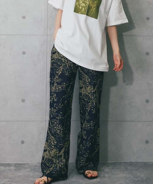 TUITACI フラワー柄 パンツ パンツ フラワー柄 ワイドパンツ レディース メンズ : ZOZOTOWN