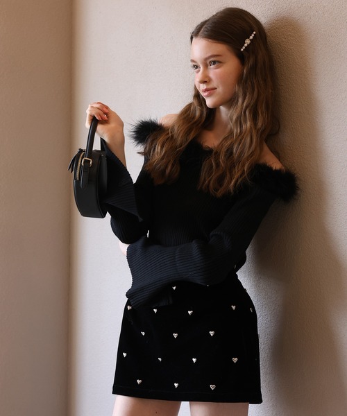 「Seemi. byNICECLAUP」 長袖ニット FREE ブラック レディース_画像2