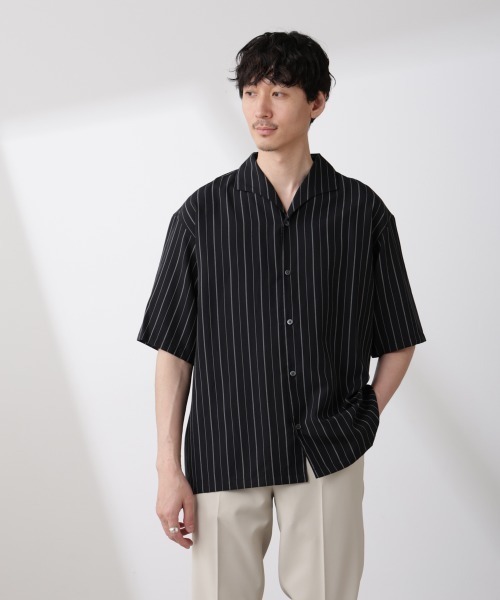 NANO universe（ナノ・ユニバース） シャツ リネンブレンドピン