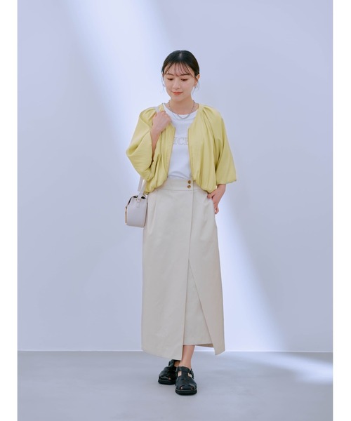 スカート ラップデザインハイウエストスカート 「低身長・小柄